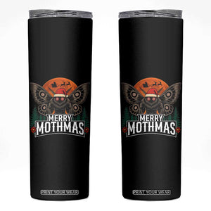 Mothman Skinny Tumbler Holiday Humor Merry Mothmas Cryptid Gift TS12 Black Print Your Wear