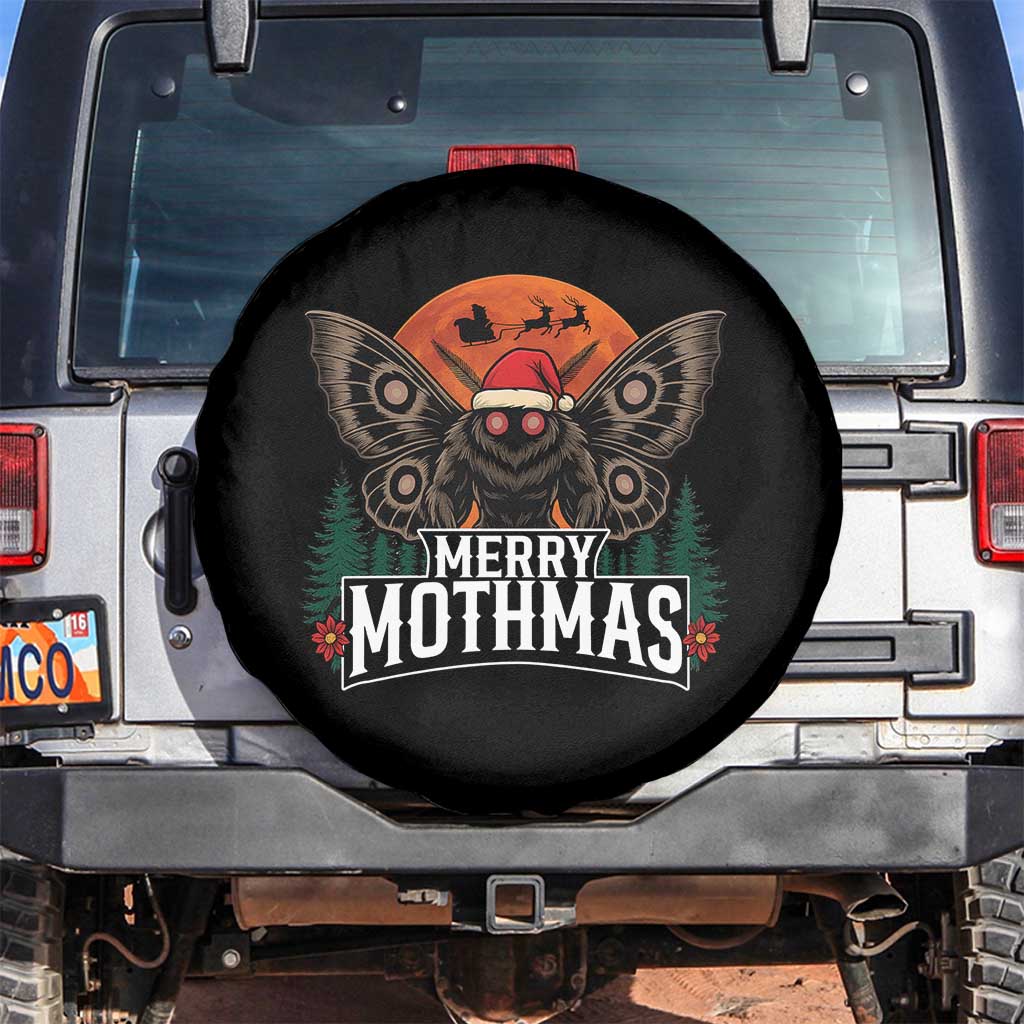 Mothman Spare Tire Cover Holiday Humor Merry Mothmas Cryptid Gift TS12 No hole Black Print Your Wear