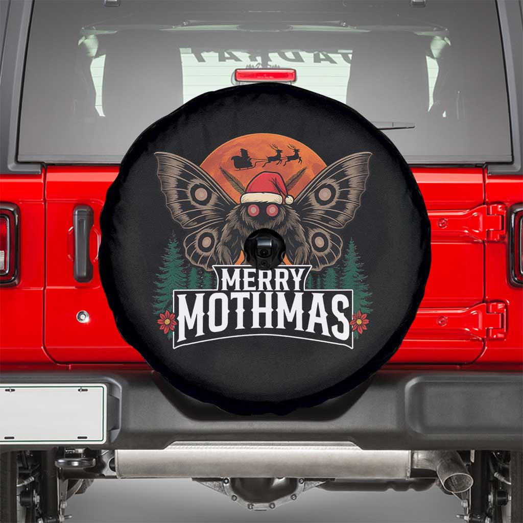 Mothman Spare Tire Cover Holiday Humor Merry Mothmas Cryptid Gift TS12 Black Print Your Wear