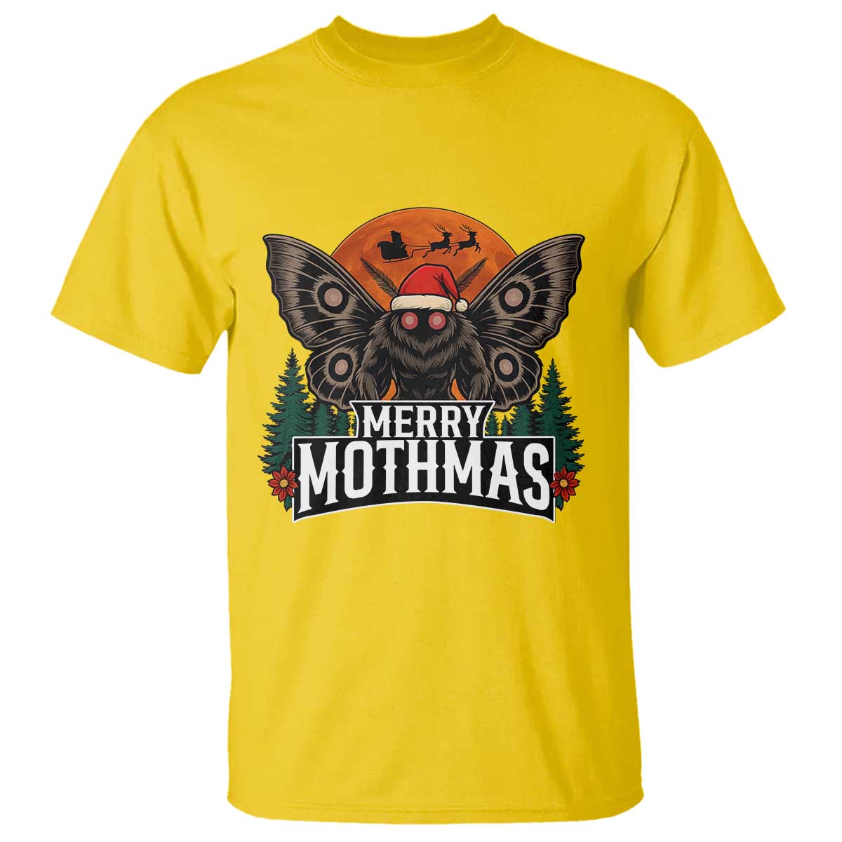 Mothman T Shirt Holiday Humor Merry Mothmas Cryptid Gift TS12 Daisy Print Your Wear