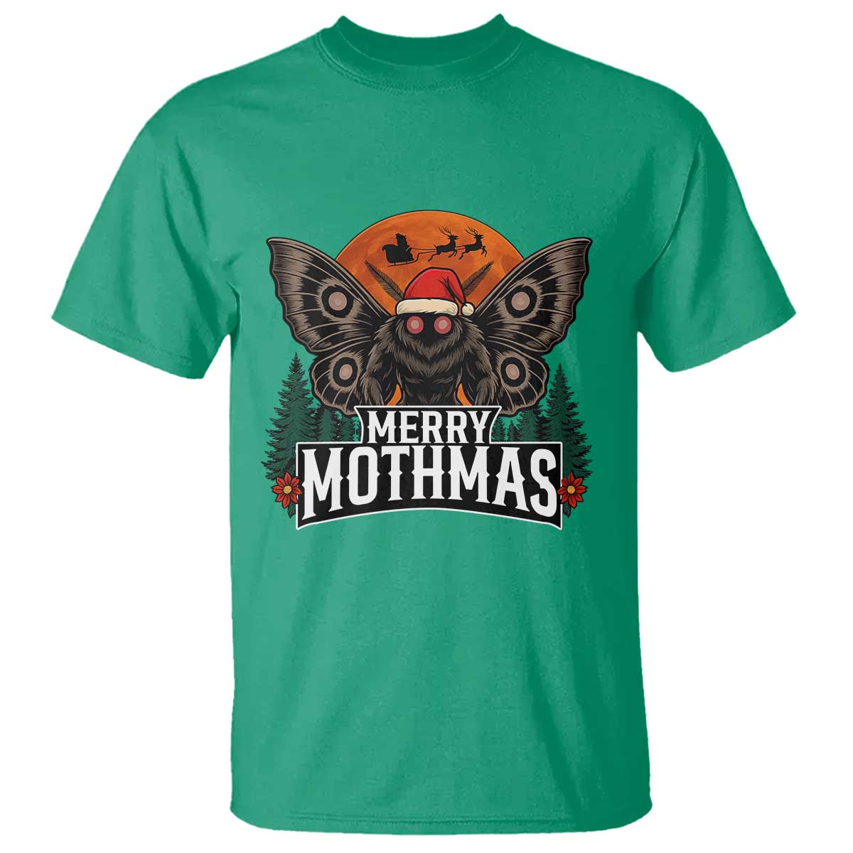 Mothman T Shirt Holiday Humor Merry Mothmas Cryptid Gift TS12 Irish Green Print Your Wear