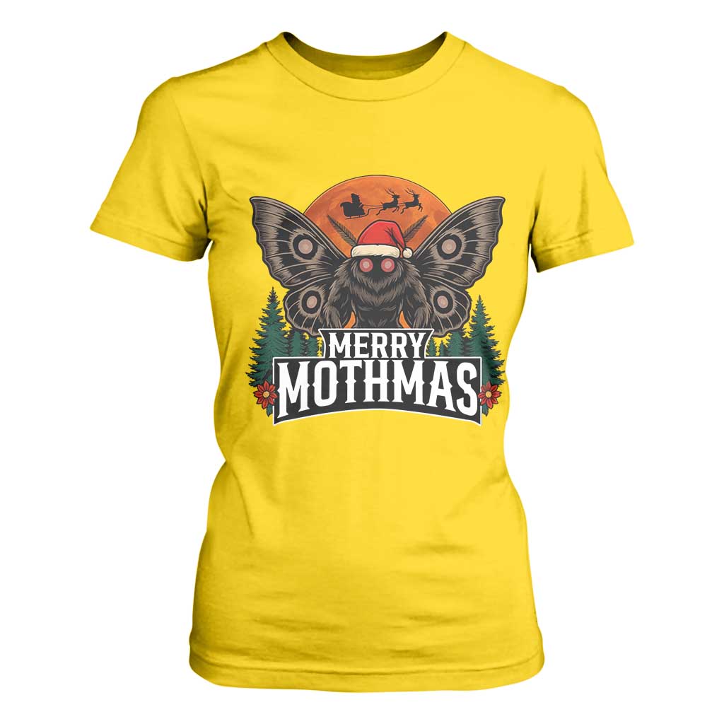 Mothman T Shirt For Women Holiday Humor Merry Mothmas Cryptid Gift TS12 Daisy Print Your Wear