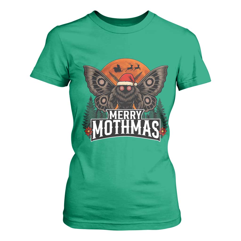 Mothman T Shirt For Women Holiday Humor Merry Mothmas Cryptid Gift TS12 Irish Green Print Your Wear