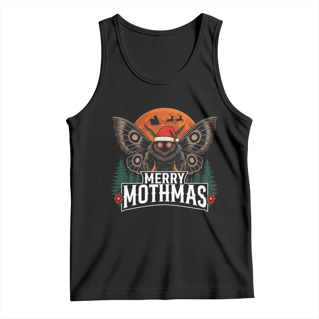 Mothman Tank Top Holiday Humor Merry Mothmas Cryptid Gift TS12 Black Print Your Wear