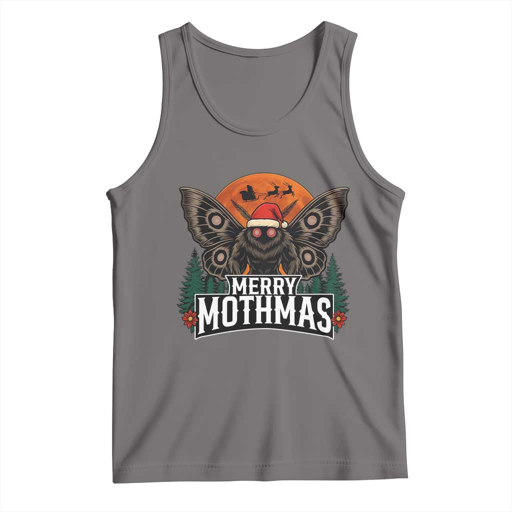 Mothman Tank Top Holiday Humor Merry Mothmas Cryptid Gift TS12 Deep Heather Print Your Wear