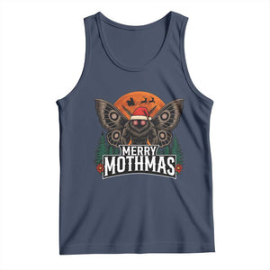 Mothman Tank Top Holiday Humor Merry Mothmas Cryptid Gift TS12 Navy Print Your Wear