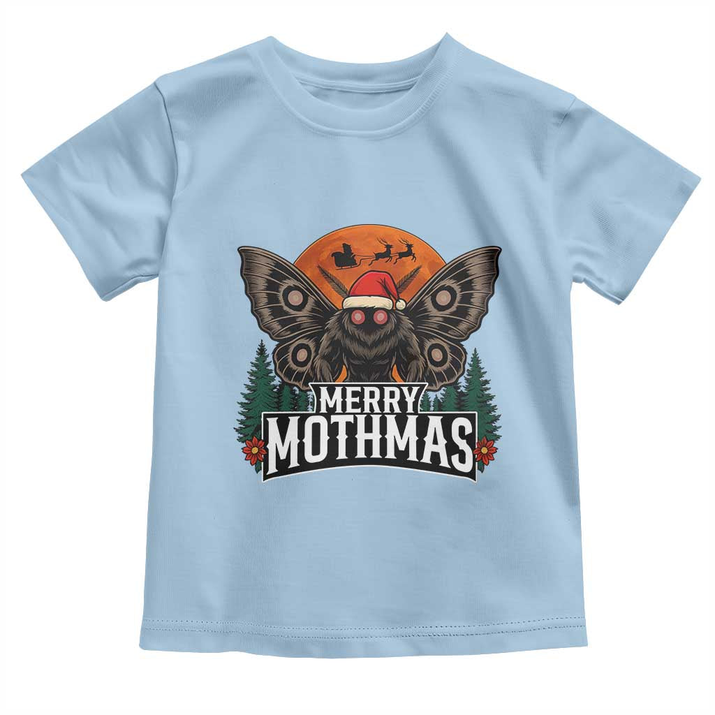 Mothman Toddler T Shirt Holiday Humor Merry Mothmas Cryptid Gift TS12 Light Blue Print Your Wear