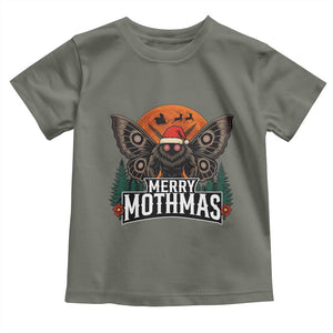 Mothman Toddler T Shirt Holiday Humor Merry Mothmas Cryptid Gift TS12 Military Green Print Your Wear