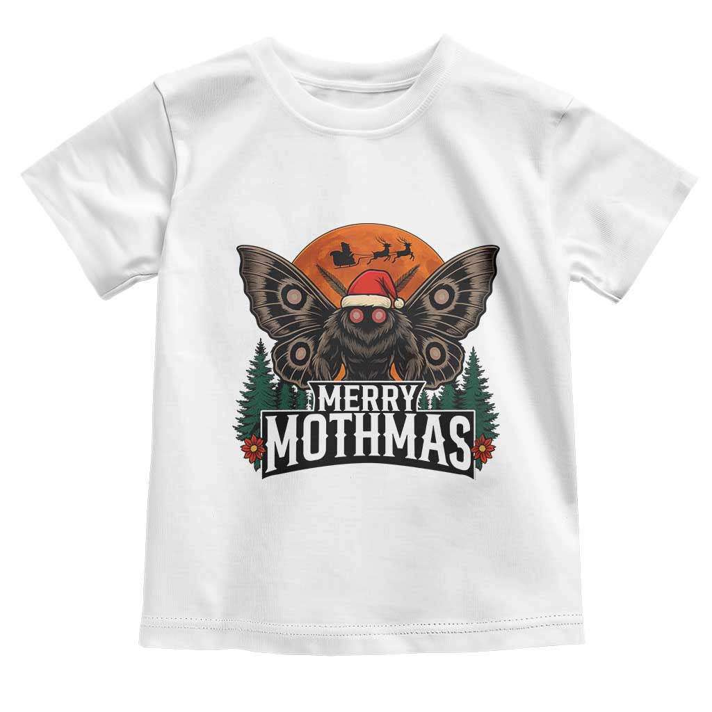 Mothman Toddler T Shirt Holiday Humor Merry Mothmas Cryptid Gift TS12 White Print Your Wear