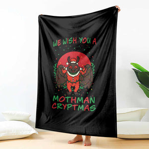 Mothman Christmas Throw Blanket We Wish You A Mothman Cryptmas Funny Christmas Gift TS12 Print Your Wear