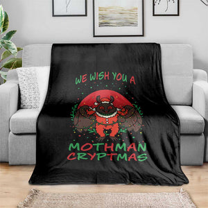 Mothman Christmas Throw Blanket We Wish You A Mothman Cryptmas Funny Christmas Gift TS12 Print Your Wear