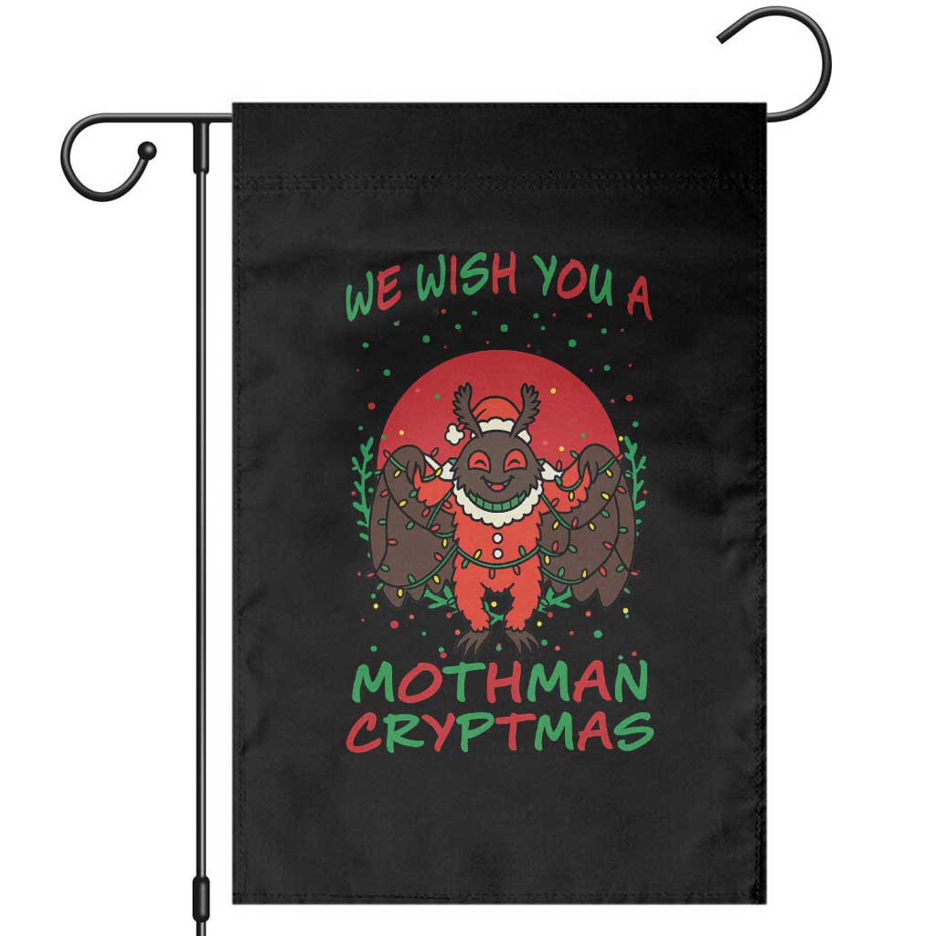 Mothman Christmas Garden Flag We Wish You A Mothman Cryptmas Funny Christmas Gift TS12 Black Print Your Wear