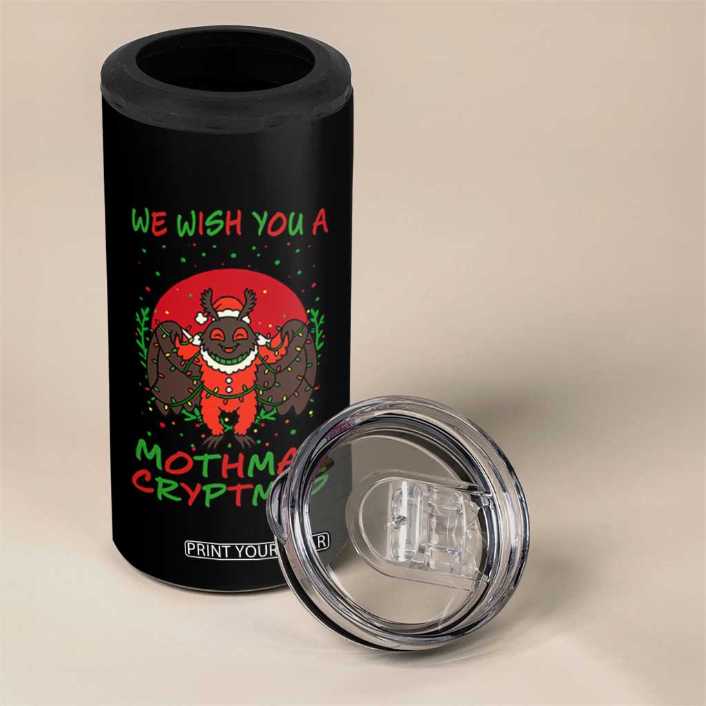 Mothman Christmas 4 in 1 Can Cooler Tumbler We Wish You A Mothman Cryptmas Funny Christmas Gift TS12 Print Your Wear