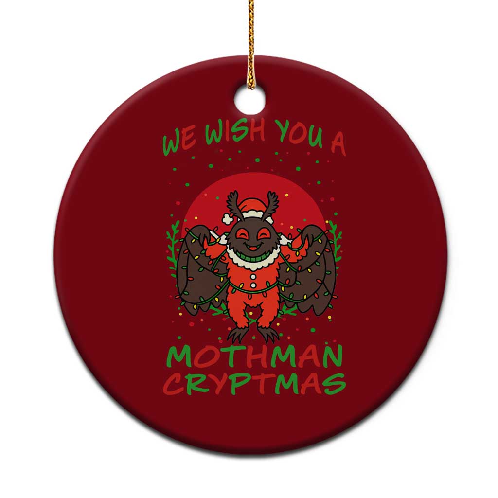 Mothman Xmas Ceramic Ornament We Wish You A Mothman Cryptmas Funny Xmas Gift TS12 1pc Red Print Your Wear