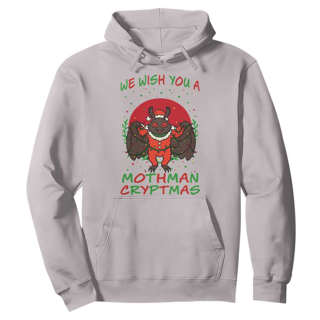 Mothman Christmas Hoodie We Wish You A Mothman Cryptmas Funny Christmas Gift TS12 Ice Gray Print Your Wear