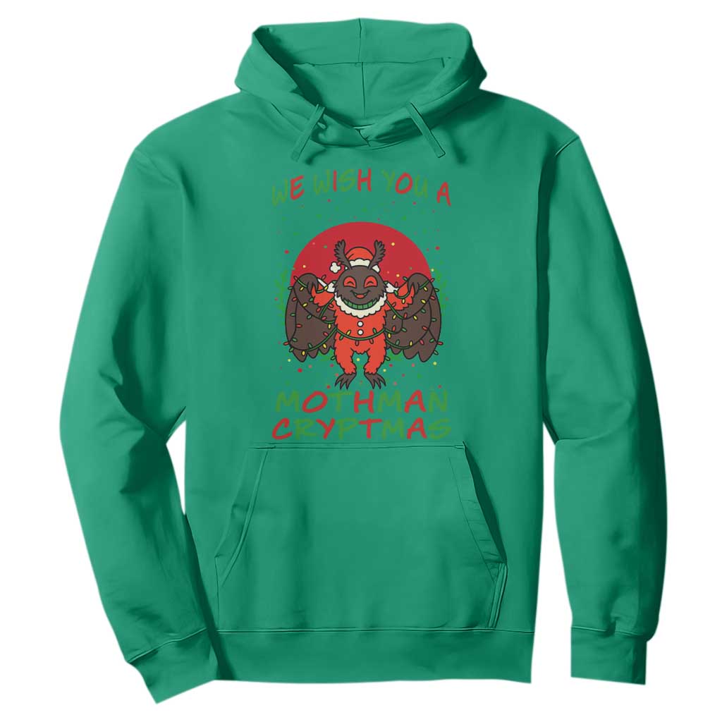 Mothman Christmas Hoodie We Wish You A Mothman Cryptmas Funny Christmas Gift TS12 Irish Green Print Your Wear