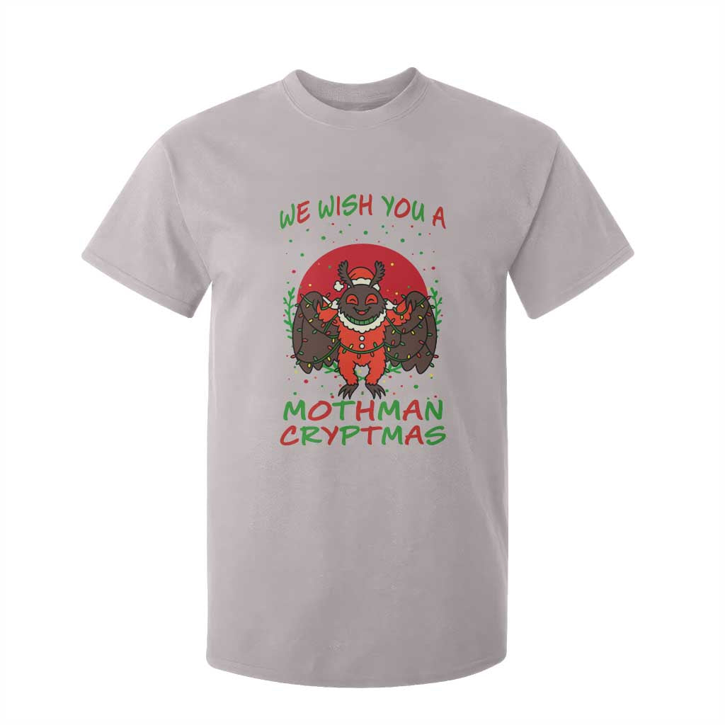 Mothman Christmas T Shirt For Kid We Wish You A Mothman Cryptmas Funny Christmas Gift TS12 Ice Gray Print Your Wear