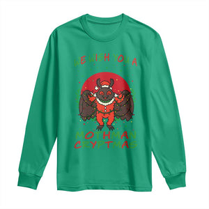 Mothman Christmas Long Sleeve Shirt We Wish You A Mothman Cryptmas Funny Christmas Gift TS12 Irish Green Print Your Wear