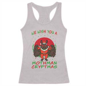 Mothman Christmas Racerback Tank Top We Wish You A Mothman Cryptmas Funny Christmas Gift TS12 Ice Gray Print Your Wear