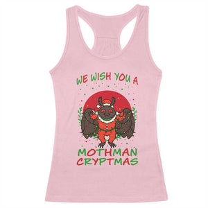 Mothman Christmas Racerback Tank Top We Wish You A Mothman Cryptmas Funny Christmas Gift TS12 Light Pink Print Your Wear