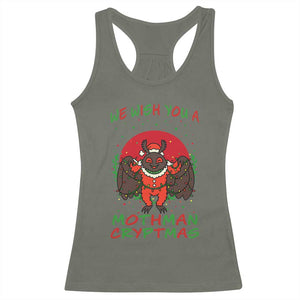 Mothman Christmas Racerback Tank Top We Wish You A Mothman Cryptmas Funny Christmas Gift TS12 Military Green Print Your Wear