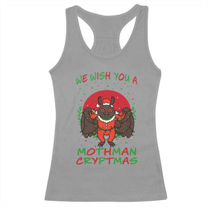 Mothman Christmas Racerback Tank Top We Wish You A Mothman Cryptmas Funny Christmas Gift TS12 Sport Gray Print Your Wear
