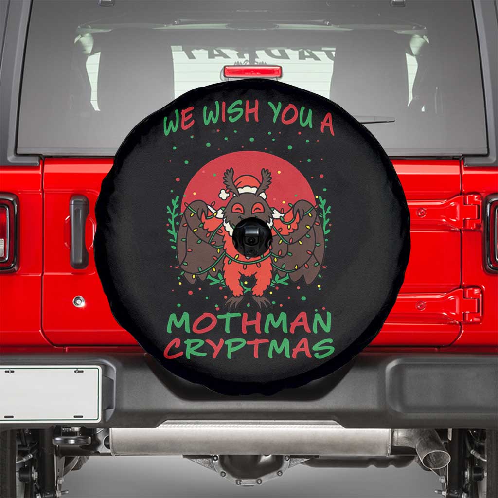 Mothman Christmas Spare Tire Cover We Wish You A Mothman Cryptmas Funny Christmas Gift TS12 Black Print Your Wear
