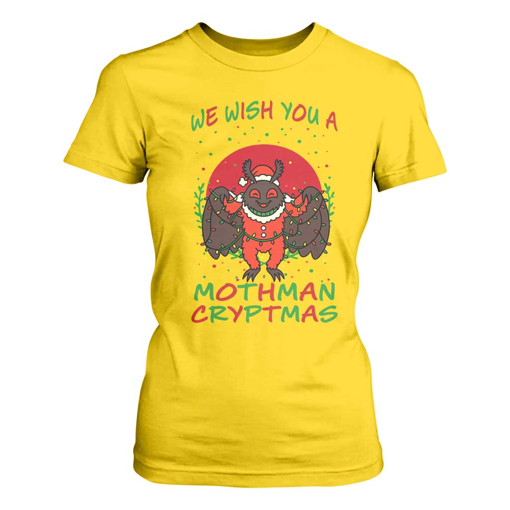 Mothman Christmas T Shirt For Women We Wish You A Mothman Cryptmas Funny Christmas Gift TS12 Daisy Print Your Wear