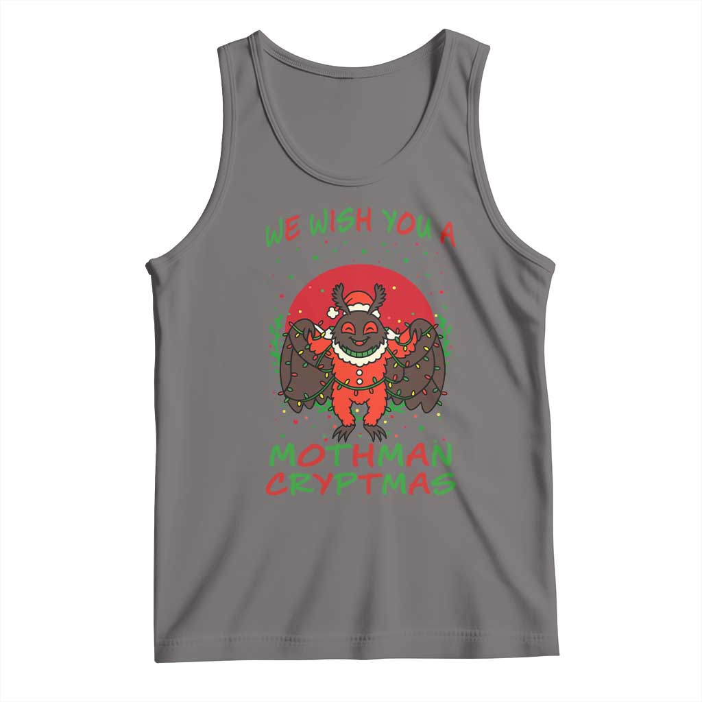 Mothman Christmas Tank Top We Wish You A Mothman Cryptmas Funny Christmas Gift TS12 Deep Heather Print Your Wear
