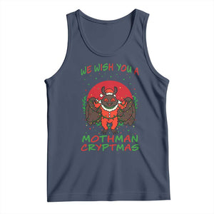 Mothman Christmas Tank Top We Wish You A Mothman Cryptmas Funny Christmas Gift TS12 Navy Print Your Wear