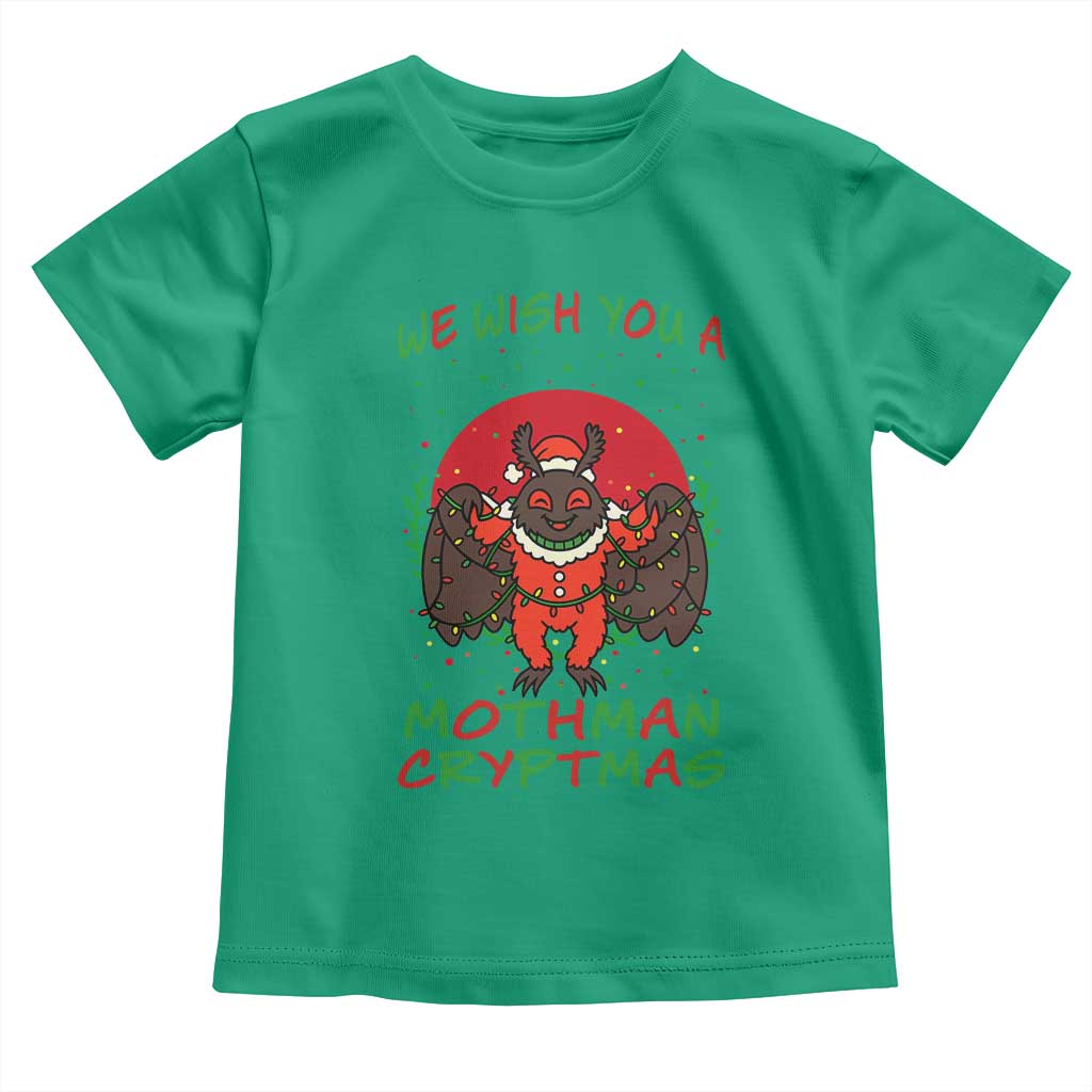 Mothman Christmas Toddler T Shirt We Wish You A Mothman Cryptmas Funny Christmas Gift TS12 Irish Green Print Your Wear