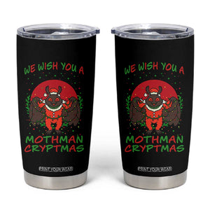 Mothman Christmas Tumbler Cup We Wish You A Mothman Cryptmas Funny Christmas Gift TS12 Black Print Your Wear