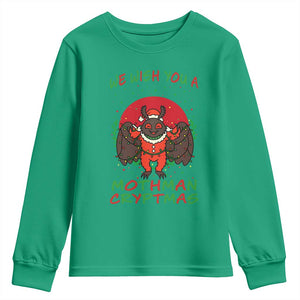 Mothman Christmas Youth Sweatshirt We Wish You A Mothman Cryptmas Funny Christmas Gift TS12 Irish Green Print Your Wear