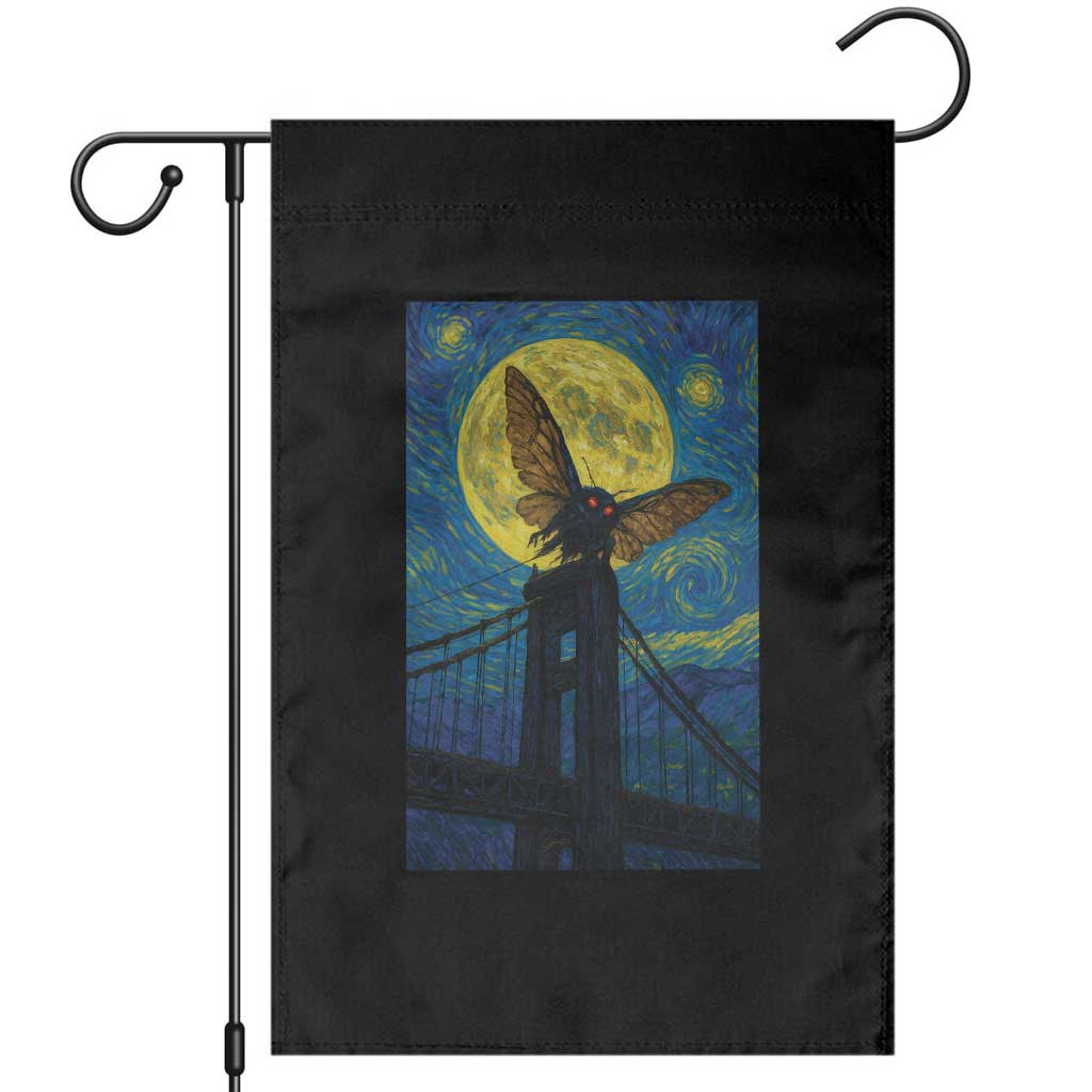 Mothman Starry Night Garden Flag Van Gogh Cryptid Gift TS12 Black Print Your Wear