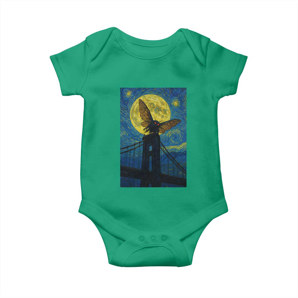 Mothman Starry Night Baby Onesie Van Gogh Cryptid Gift TS12 Irish Green Print Your Wear