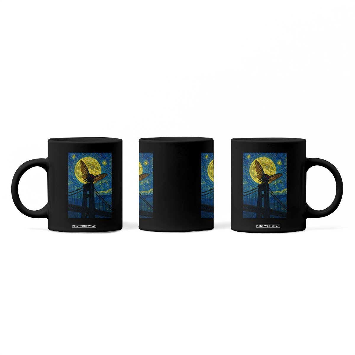 Mothman Starry Night Coffee Mug Van Gogh Cryptid Gift TS12 Print Your Wear