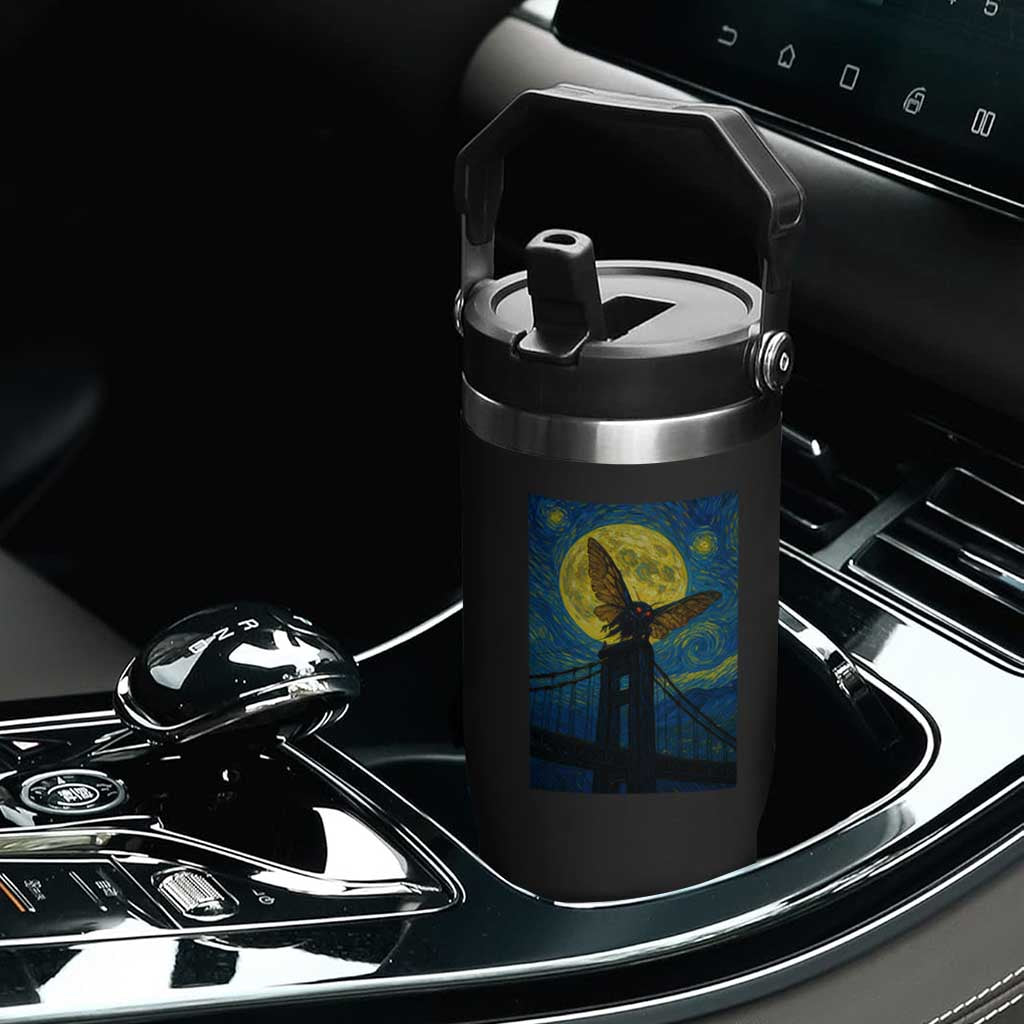 Mothman Starry Night Flip Straw Tumbler Van Gogh Cryptid Gift TS12 Print Your Wear