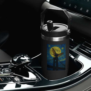 Mothman Starry Night Flip Straw Tumbler Van Gogh Cryptid Gift TS12 Print Your Wear