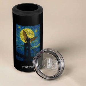 Mothman Starry Night 4 in 1 Can Cooler Tumbler Van Gogh Cryptid Gift TS12 Print Your Wear