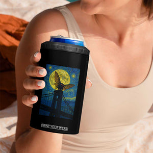 Mothman Starry Night 4 in 1 Can Cooler Tumbler Van Gogh Cryptid Gift TS12 Print Your Wear