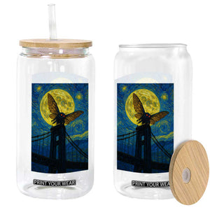 Mothman Starry Night Glass Can Van Gogh Cryptid Gift TS12 Print Your Wear