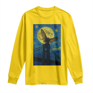 Mothman Starry Night Long Sleeve Shirt Van Gogh Cryptid Gift TS12 Daisy Print Your Wear