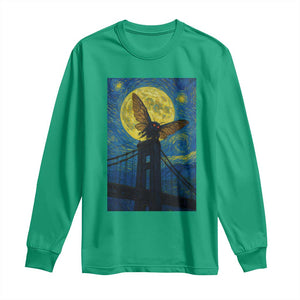 Mothman Starry Night Long Sleeve Shirt Van Gogh Cryptid Gift TS12 Irish Green Print Your Wear
