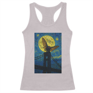 Mothman Starry Night Racerback Tank Top Van Gogh Cryptid Gift TS12 Ice Gray Print Your Wear