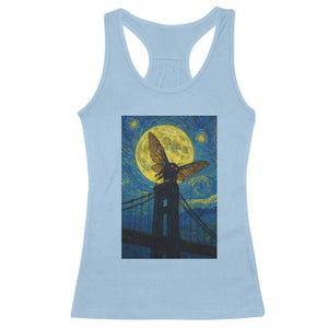 Mothman Starry Night Racerback Tank Top Van Gogh Cryptid Gift TS12 Light Blue Print Your Wear