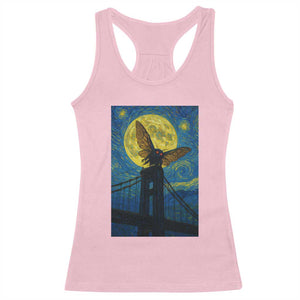 Mothman Starry Night Racerback Tank Top Van Gogh Cryptid Gift TS12 Light Pink Print Your Wear