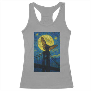 Mothman Starry Night Racerback Tank Top Van Gogh Cryptid Gift TS12 Sport Gray Print Your Wear