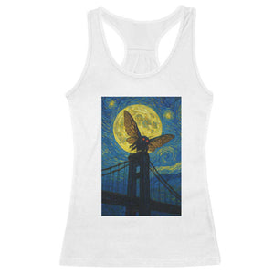 Mothman Starry Night Racerback Tank Top Van Gogh Cryptid Gift TS12 White Print Your Wear