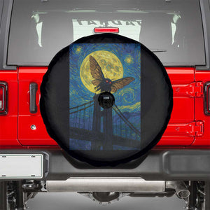 Mothman Starry Night Spare Tire Cover Van Gogh Cryptid Gift TS12 Black Print Your Wear