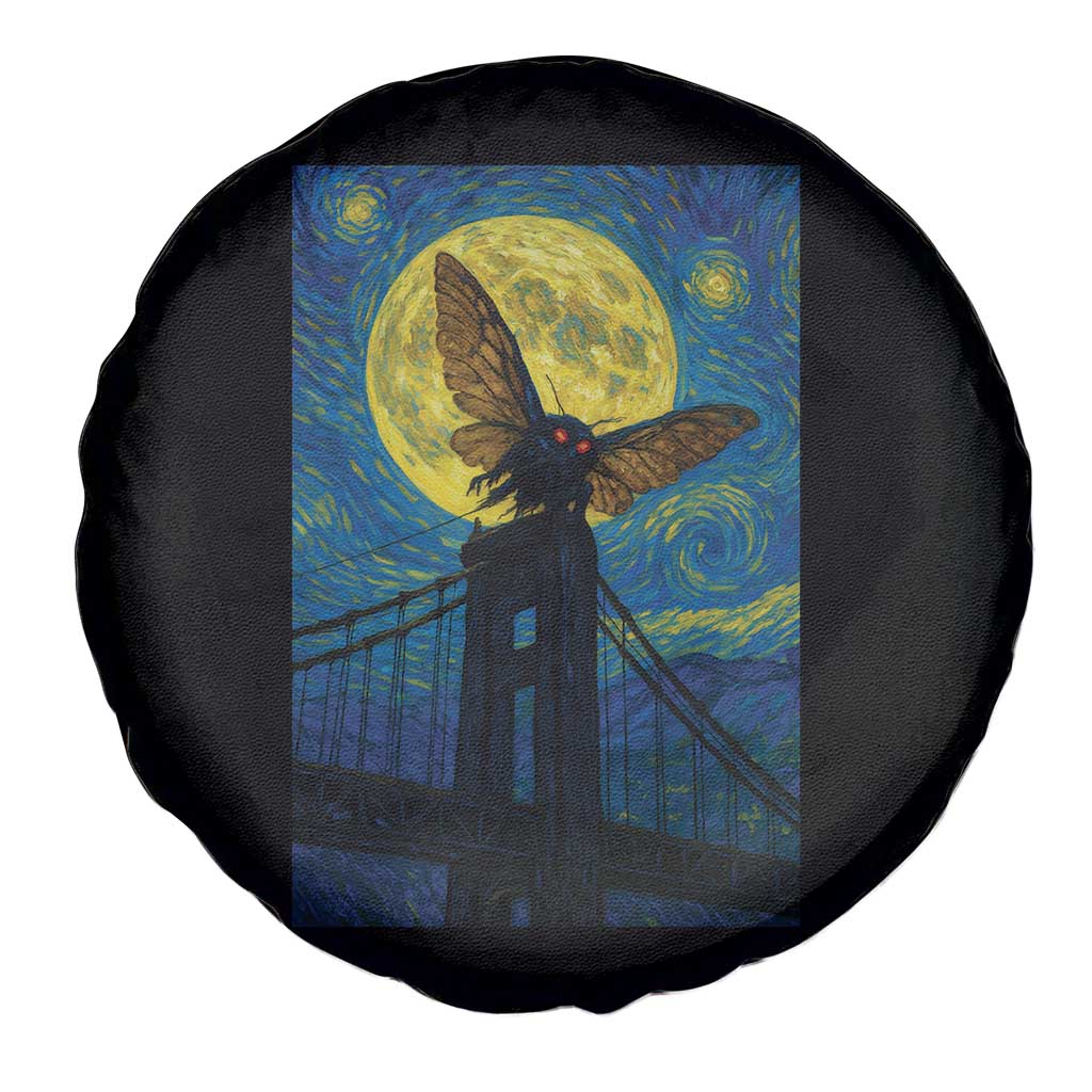 Mothman Starry Night Spare Tire Cover Van Gogh Cryptid Gift TS12 Print Your Wear